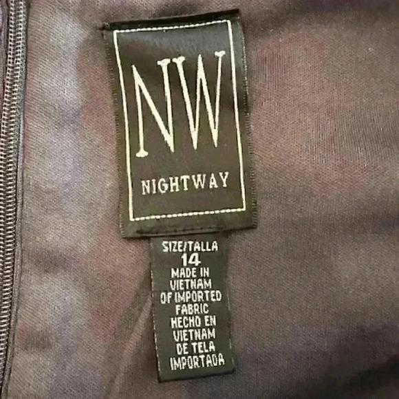 NIGHTWAY NWT Grey Sequined Cocktail Dress Size 14 - Picture 6 of 10